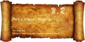 Metzinger Remig névjegykártya